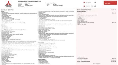 Photos of 2020 Mitsubishi Eclipse Cross ES for sale in Jacksonville, FL at Auto Boutique Florida