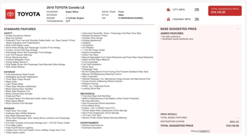 Photos of 2019 Toyota Corolla LE for sale in Jacksonville, FL at Auto Boutique Florida