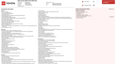 Photos of 2020 Toyota RAV4 Hybrid XLE for sale in Jacksonville, FL at Auto Boutique Florida