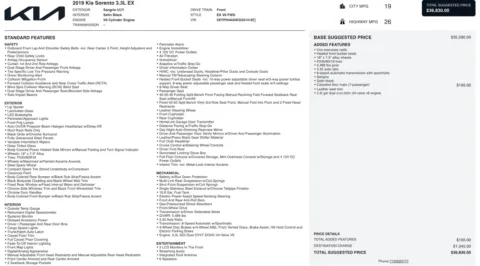 Photos of 2019 Kia Sorento EX V6 for sale in Jacksonville, FL at Auto Boutique Florida