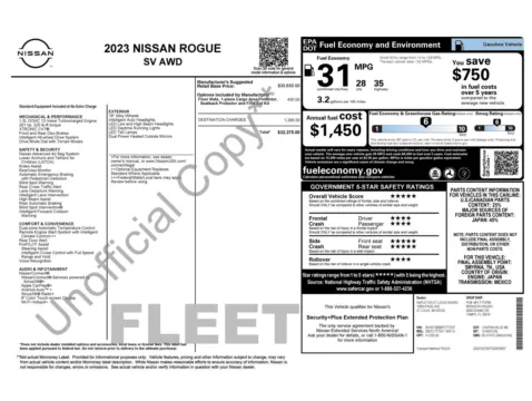 Photos of 2023 Nissan Rogue SV for sale in Jacksonville, FL at Auto Boutique Florida