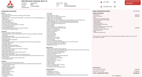 Photos of 2022 Mitsubishi Outlander Sport LE for sale in Jacksonville, FL at Auto Boutique Florida