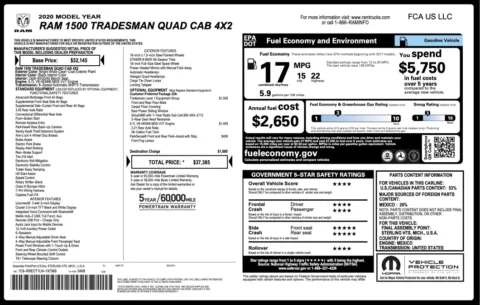 More photos of 2020 Ram 1500 Tradesman at Auto Boutique Florida, FL