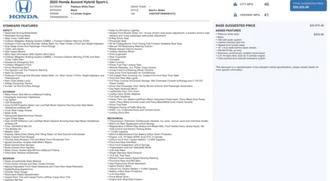 Photos of 2023 Honda Accord Hybrid Sport-L for sale in Jacksonville, FL at Auto Boutique Florida