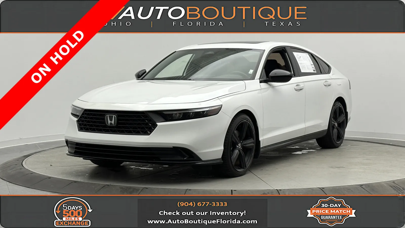 White 2023 Honda Accord Hybrid Sport-L for sale in Jacksonville, FL