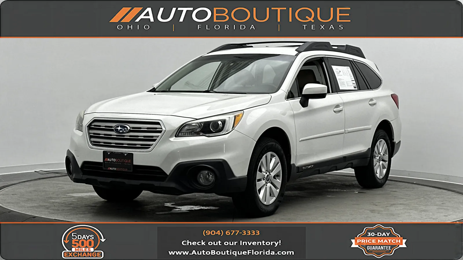 White 2017 Subaru Outback Premium for sale in Jacksonville, FL