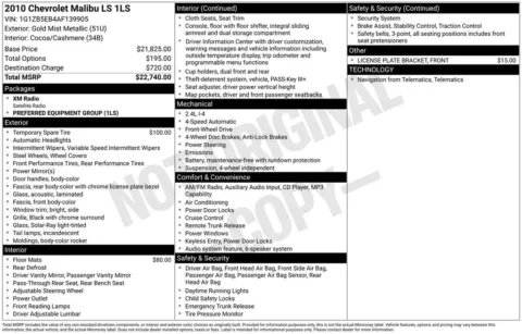 More photos of 2010 Chevrolet Malibu LS at Jim Norton Chevrolet, OK