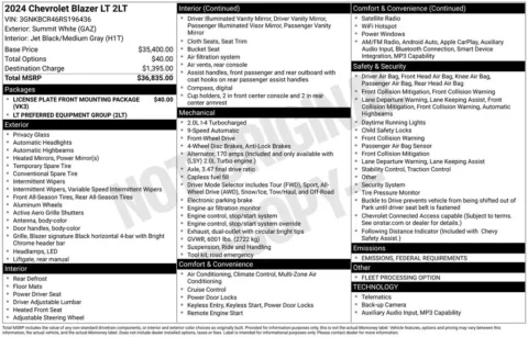 White 2024 Chevrolet Blazer LT for sale in Broken Arrow, OK