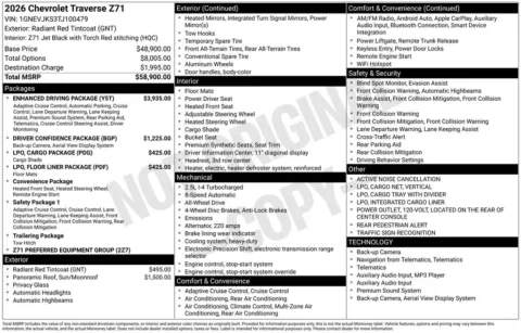 More photos of 2026 Chevrolet Traverse Z71 at Jim Norton Chevrolet, OK