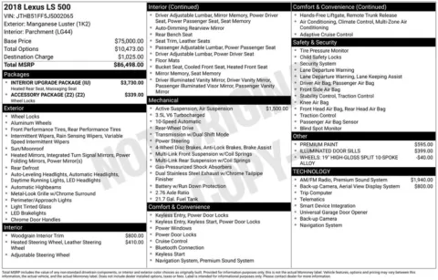 More photos of 2018 Lexus LS 500 Base at Jim Norton Chevrolet, OK