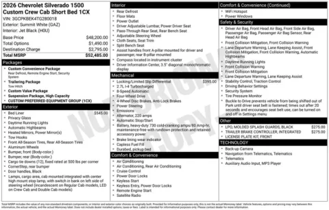 More photos of 2026 Chevrolet Silverado 1500 Custom at Jim Norton Chevrolet, OK