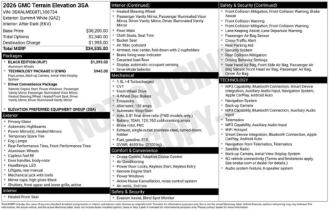 More photos of 2026 GMC Terrain Elevation at Jim Norton Chevrolet, OK