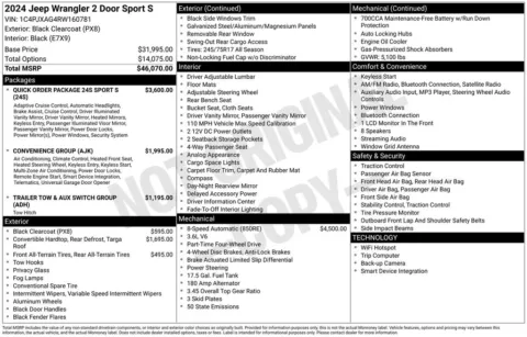 More photos of 2024 Jeep Wrangler Sport S at Jim Norton Chevrolet, OK