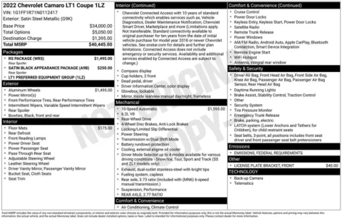 More photos of 2022 Chevrolet Camaro LT1 at Jim Norton Chevrolet, OK