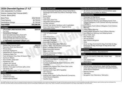 Photos of 2026 Chevrolet Equinox LT for sale in Tulsa, OK at Jim Norton T-Town Chevrolet