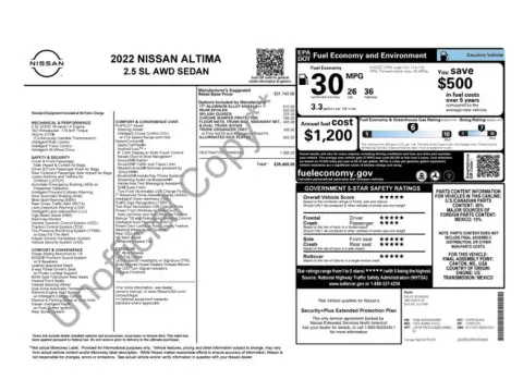 Another view of 2022 Nissan Altima 2.5 SL for sale in Tulsa, OK at Jim Norton T-Town Chevrolet