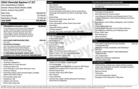 Photos of 2026 Chevrolet Equinox LT for sale in Tulsa, OK at Jim Norton T-Town Chevrolet