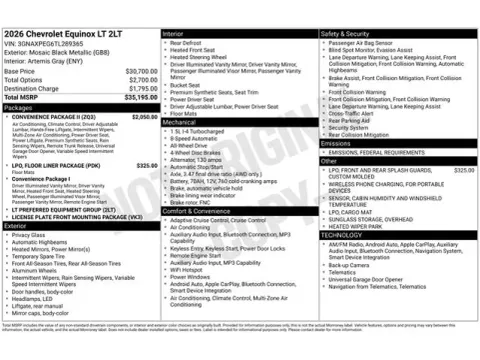 Photos of 2026 Chevrolet Equinox LT for sale in Tulsa, OK at Jim Norton T-Town Chevrolet