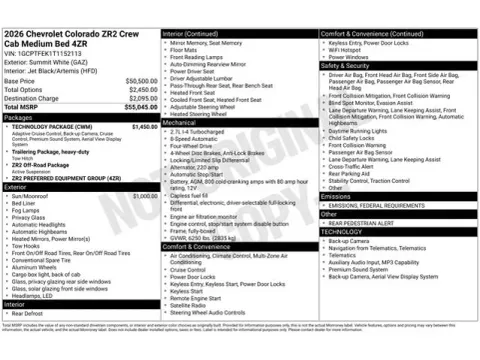 Photos of 2026 Chevrolet Colorado ZR2 for sale in Tulsa, OK at Jim Norton T-Town Chevrolet