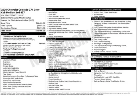 Photos of 2026 Chevrolet Colorado Z71 for sale in Tulsa, OK at Jim Norton T-Town Chevrolet