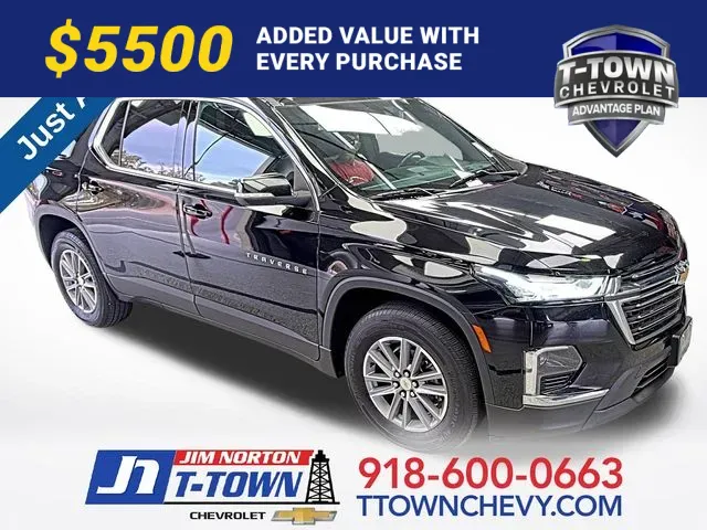 Black 2022 Chevrolet Traverse LT Leather for sale in Tulsa, OK