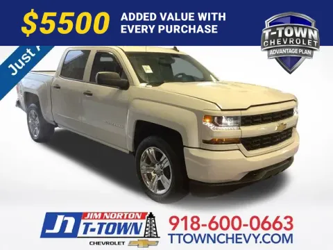 White 2018 Chevrolet Silverado 1500 Custom for sale in Tulsa, OK