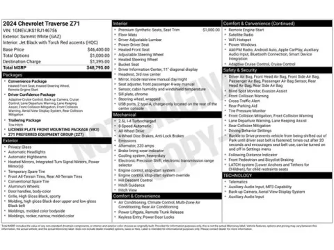 Another view of 2024 Chevrolet Traverse Z71 for sale in Tulsa, OK at Jim Norton T-Town Chevrolet