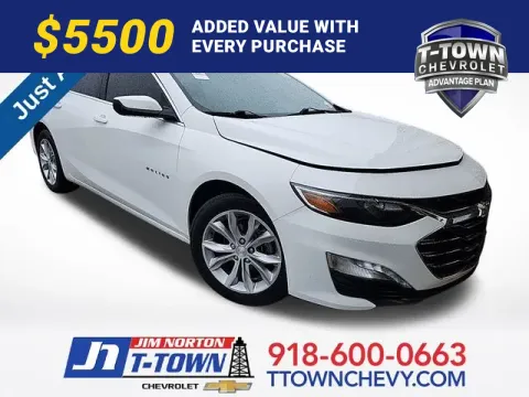White 2021 Chevrolet Malibu LT for sale in Tulsa, OK