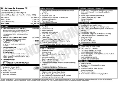 Another view of 2026 Chevrolet Traverse Z71 for sale in Tulsa, OK at Jim Norton T-Town Chevrolet