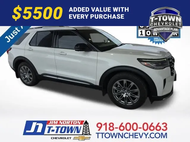 White 2025 Ford Explorer Platinum for sale in Tulsa, OK