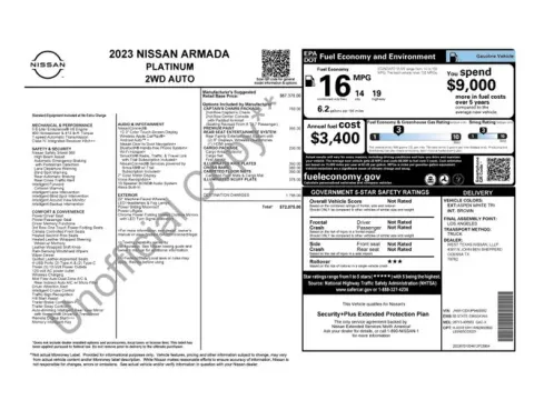 Another view of 2023 Nissan Armada Platinum for sale in Tulsa, OK at Jim Norton T-Town Chevrolet