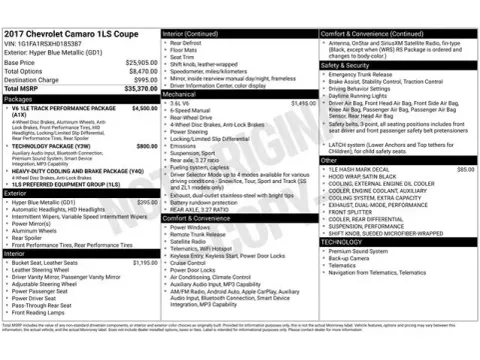 Another view of 2017 Chevrolet Camaro 1LS for sale in Tulsa, OK at Jim Norton T-Town Chevrolet