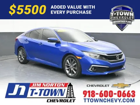 Blue 2021 Honda Civic EX-L for sale in Tulsa, OK