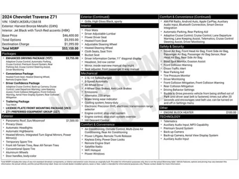 Another view of 2024 Chevrolet Traverse Z71 for sale in Tulsa, OK at Jim Norton T-Town Chevrolet