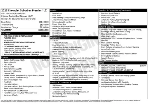 Photos of 2025 Chevrolet Suburban Premier for sale in Tulsa, OK at Jim Norton T-Town Chevrolet