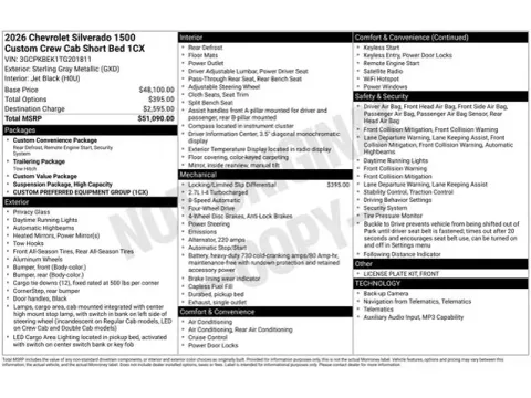 Photos of 2026 Chevrolet Silverado 1500 Custom for sale in Tulsa, OK at Jim Norton T-Town Chevrolet