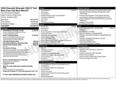 Photos of 2026 Chevrolet Silverado 1500 LT Trail Boss for sale in Tulsa, OK at Jim Norton T-Town Chevrolet