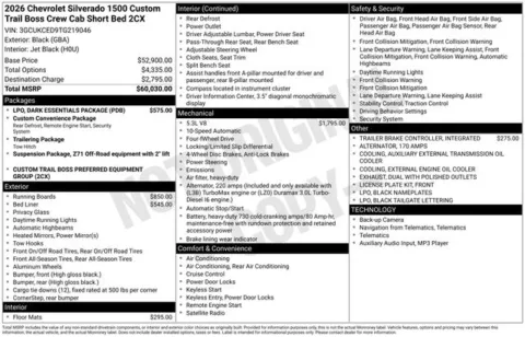 Photos of 2026 Chevrolet Silverado 1500 Custom Trail Boss for sale in Tulsa, OK at Jim Norton T-Town Chevrolet