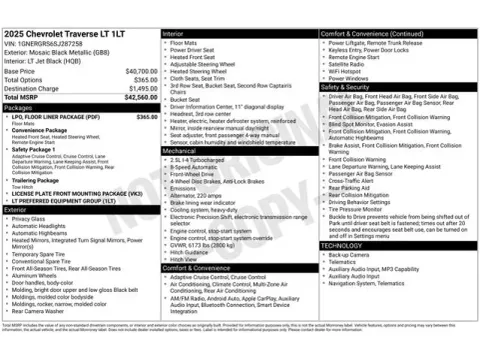 Photos of 2025 Chevrolet Traverse LT for sale in Tulsa, OK at Jim Norton T-Town Chevrolet
