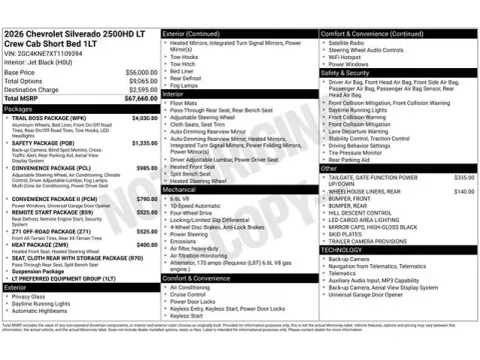 Photos of 2026 Chevrolet Silverado 2500HD LT for sale in Tulsa, OK at Jim Norton T-Town Chevrolet