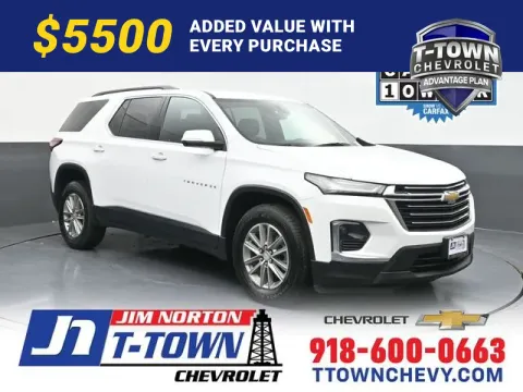 White 2022 Chevrolet Traverse LT Leather for sale in Tulsa, OK