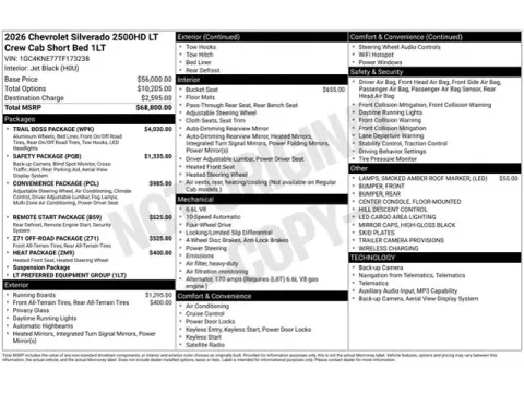 Photos of 2026 Chevrolet Silverado 2500HD LT for sale in Tulsa, OK at Jim Norton T-Town Chevrolet