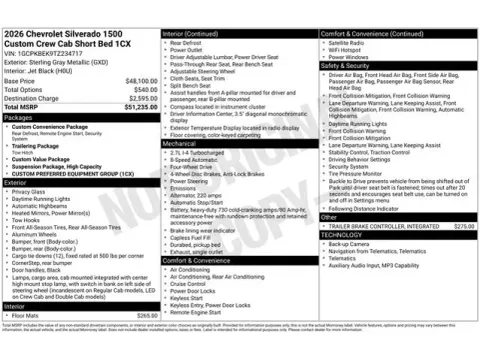 Photos of 2026 Chevrolet Silverado 1500 Custom for sale in Tulsa, OK at Jim Norton T-Town Chevrolet