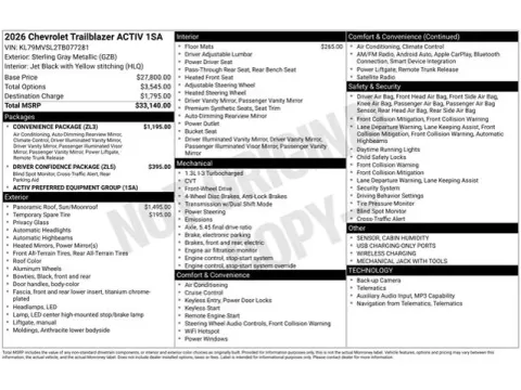 Photos of 2026 Chevrolet TrailBlazer ACTIV for sale in Tulsa, OK at Jim Norton T-Town Chevrolet