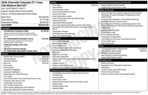 Photos of 2026 Chevrolet Colorado Z71 for sale in Tulsa, OK at Jim Norton T-Town Chevrolet