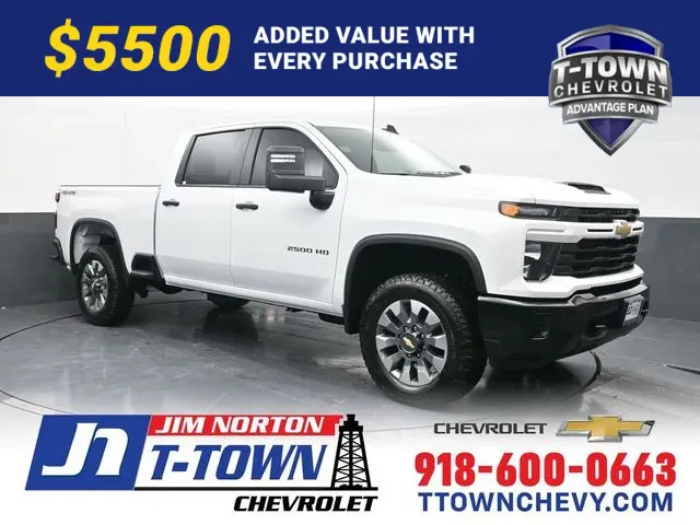 White 2026 Chevrolet Silverado 2500HD Custom for sale in Tulsa, OK