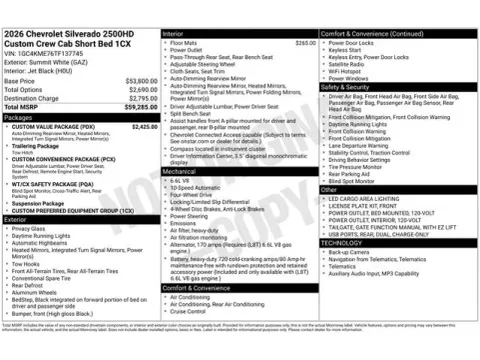 Photos of 2026 Chevrolet Silverado 2500HD Custom for sale in Tulsa, OK at Jim Norton T-Town Chevrolet