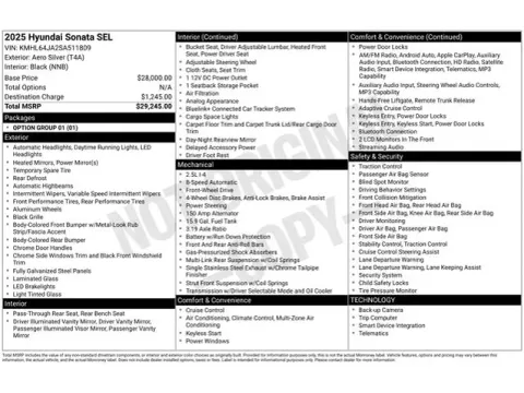 Another view of 2025 Hyundai Sonata SEL for sale in Tulsa, OK at Jim Norton T-Town Chevrolet