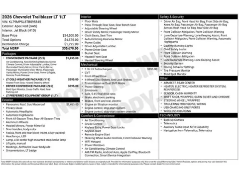 Photos of 2026 Chevrolet TrailBlazer LT for sale in Tulsa, OK at Jim Norton T-Town Chevrolet