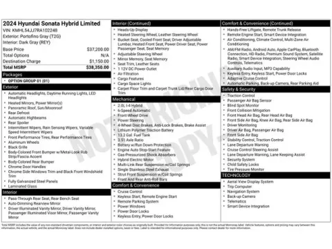 Another view of 2024 Hyundai Sonata Hybrid Limited for sale in Tulsa, OK at Jim Norton T-Town Chevrolet
